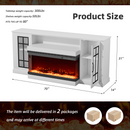 EROMMY 70 Inch 3-sided Glass Fireplace TV Stand with 9 Colors - White-Erommy